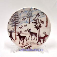 ARABIA, Muuttolinnut nro.15 sein�lautanen. Design: Andreas Alariesto,1980-luku.Mitat Halkaisija n. 12 cm, 1kpl, 25�/kpl,( Tuote nro 113A )