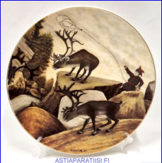 ARABIA,  iso sein�lautanen 1983, Design: Andreas Alariesto,Mitat Halkaisija n. 30 cm, 1kpl, 85�/kpl,( Tuote nro 142A )
