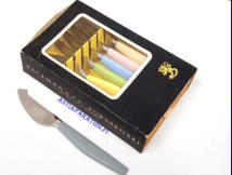 HACKMAN, Sorsakoski,Lion Juustoveitsi, Design:Bertel Gardberg,alkuper�ispakkaus uusi ja k�ytt�m�t�n,Eritt�in harvinainen sarja, pituus n. 14,7 cm, 6 kpl, 120� / pakkaus,( Tuote nro 140AT )