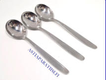 HACKMAN, Sorsakoski,Scandia lasten lusikka, Design:Kaj Franck,Ruostumatonta ter�st�,Suunniteltu vuonna 1960, pituus n. 13,5 cm, 3kpl, 15�/kpl,( Tuote nro 415AT )