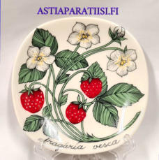 ARABIA,Sein�lautanen " Ahomansikka" Fragaria vesca, Botanica,Design:Esteri Tomula,Valmistettu 1982-1986-luku,Korkeus n. 12 cm, leveys n. 12 cm,1 kpl,48� /kpl ( Tuote nro / Item #112E )