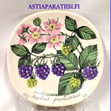 ARABIA,Sein�lautanen " Karhunvadelma " Rubus Fruticosus, Botanica,Design:Esteri Tomula,Valmistettu 1984-1986-luku,Korkeus n. 12 cm, leveys n. 12 cm,1 kpl,68 � /kpl ( Tuote nro / Item #123E )