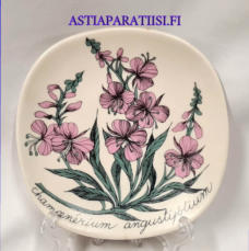 ARABIA,Sein�lautanen " Maitohorsma " Chamanerium angustijolium , Botanica,Design:Esteri Tomula,Tuotannossa 1980-1981-luku,Korkeus n. 12 cm, leveys n. 12 cm,1 kpl,48 � /kpl ( Tuote nro / Item #136E )