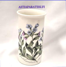 ARABIA,Kukkamaljakko " Rohtoimikk�" pulmonaria obscura, Botanica,Design:Esteri Tomula,Valmistettu 1987-1991-luku,Korkeus n. 14 cm, halkaisija n. 7,8 cm,0 kpl ( Tuote nro / Item #141E )