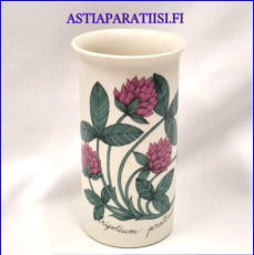 ARABIA,Kukkamaljakko "  Puna-apila" Botanica,Design:Esteri Tomula,Valmistettu 1983-85-luku,Korkeus n. 14 cm, halkaisija n. 7,8 cm,1 kpl,68 � /kpl ( Tuote nro / Item #143E )