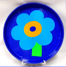 Peltinen tarjotin Design tarjotin Lena and AL Eklund Laurids Lonborg A/S Copenhagen Denmark, 70-luku,k�yt�n j�lki�,halkaisija n.29,5 cm,1kpl,28� / kpl. (Tuote nro / Item 229N)