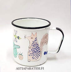 FINEL EMALI,  Nooan arkki,lasten muki, Design:Gunvor Olin-Gr�nqvist,Vuosi, 1971,Emalointi kulunut,  halkaisija n.7,5 cm,Korkeus n. 8 cm,0 kpl, (Tuote nro / Item 245N)