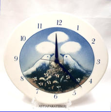ARABIA, Sein�kello "Lintu Sininen", Design:Helj� Liukko-Sundstr�m, Valmistettu 1984,Korkeus n. 29 cm, leveys n. 33 cm, 240�( Tuote nro / Item #102HL )