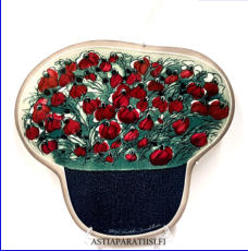ARABIA, Sein�laatta "Ruusut", Design:Helj� Liukko-Sundstr�m, Valmistettu 1990,Korkeus n. 29 cm, leveys n. 31 cm, 175�( Tuote nro / Item #113HL )