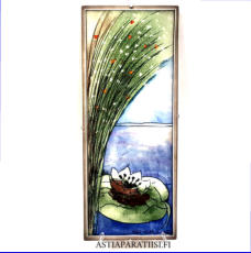 ARABIA, Sein�laatta "Hymyilev� luonto", Design:Helj� Liukko-Sundstr�m, Valmistettu 1993,Korkeus n. 43 cm, leveys n. 17,3 cm, 225�( Tuote nro / Item #114HL )