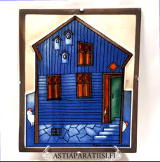 ARABIA, Sein�laatta "Lintujen talo",Design:Helj� Liukko-Sundstr�m, Valmistettu 1997,Korkeus n. 25,3 cm, leveys n. 20,9 cm,185�( Tuote nro / Item #123HL )