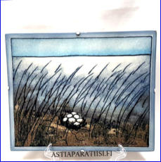 ARABIA, Sein�laatta "El�m�n Alku" tilausty�, Design:Helj� Liukko-Sundstr�m, Valmistettu 1988,Korkeus n. 20,8 cm, leveys n. 25,3 cm,245�( Tuote nro / Item #132HL )