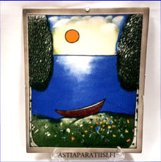 ARABIA, Sein�laatta "Kes�", Design:Helj� Liukko-Sundstr�m, Valmistettu 1990,Korkeus n. 25,5 cm, leveys n. 21 cm,185�( Tuote nro / Item #129HL )