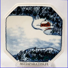 ARABIA, Sein�lautanen " Talvi (Kaamos) " Suunniteltu Finnairille, rajoitettu m��r�, Design:Helj� Liukko-Sundstr�m, Korkeus n. 15 cm, leveys n. 15 cm 35 �( Tuote nro / Item #252HL )