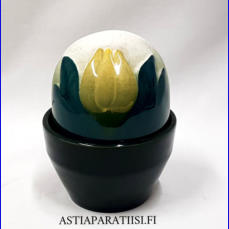 ARABIA, Ikikukka, Tulppaani,keltainen v�ri,Design:Helj� Liukko-Sundstr�m,Valmistusvuosi 1990-luvulta ,kokonaiskorkeus 12 cm, 95 �( Tuote nro / Item #284HL )