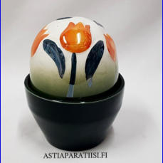 ARABIA, Ikikukka Kellokukka,oranssi,Design:Helj� Liukko-Sundstr�m,Valmistusvuosi 1990-luvulta ,kokonaiskorkeus 12 cm, 55 �( Tuote nro / Item #288HL )