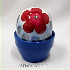 ARABIA, Ikikukka Saintpaulia, punainen v�ri,Design:Helj� Liukko-Sundstr�m,Valmistusvuosi 1990-luvulta ,kokonaiskorkeus 12 cm, 95 �( Tuote nro / Item #293HL )