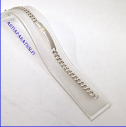 Hopeinen Ranneketju laatalla  925,Paino: noin 23g,Ketjun pituus,n.20cm,70� ( Tuote nro / Item #124HP )