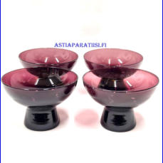 IITTALA,  J�lkiruokamalja mutteripohja lila,Design: Tapio Wirkkala,Valmistettu vuosina 1956-63,halkaisija n. 10 cm, Korkeus n.7 cm , 4 kpl. 25�/kpl  ( Tuote nro / Item #105LJ )