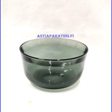 NUUTAJ�RVI LASI, Fasetti J��tel�malja / J�lkiruokamalja harmaa v�rinen,Design:Kaj Franck,Tuotannossa: 1964-1972,Korkeus n.6,7 cm, halkaisija n.12 cm, 1 kpl,28� /kpl.( Tuote nro / Item #112LJ )