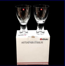 IITTALA,Tapio punaviinilasi 25 cl, Design:Tapio Wirkkala,Korkeus n.14,4 cm, halkaisija n.7,7 cm, paketti uusi 2 kpl,60� yht.( Tuote nro / Item #195J )'