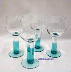 IITTALA,"Mondo" vihre� valkoviinilasi,Design:Kerttu Nurminen, Tuotannossa: 1998-2008, Korkeus n.15,5 cm , Halkaisija n.6 cm, 3 kpl,34�/kpl,( Tuote nro / Item #461J )