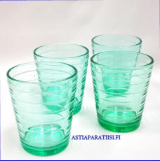 IITTALA,Aalto juomalasi omenanvihre�,Design:Aino Aalto, Korkeus n.9 cm , Halkaisija n.7,5 cm, 3 kpl ,20 �/kpl,( Tuote nro / Item #469J )