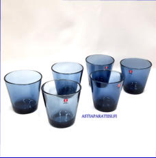 IITTALA,Kartio juomalasi  siniharmaa,Design:Kaj Franck, Korkeus n.8 cm , Halkaisija n.8 cm, 4 kpl ,12 �/kpl,( Tuote nro / Item #472J )