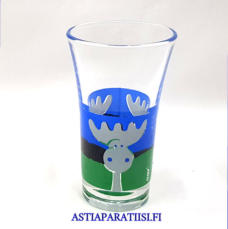AARIKKA, Hirvi snapsilasi ,Korkeus n.8,7 cm , Halkaisija n.5,2 cm, 2 kpl,6�/ kpl. ( Tuote nro / Item #506J )