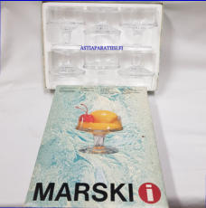 IITTALA,Marski cocktail lasi,Design:Tapio Wirkkala,Suunniteltu: 1959-79,Korkeus n.8,5 cm , Halkaisija n.8,1 cm 6 kpl,109 �/ yht. ( Tuote nro / Item #528J )