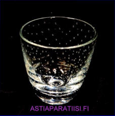 NUUTAJ�RVI,pore snapsilasi 3.5 cl kirkas v�ri,Design:Gunnel Nyman,1949-1964-luvulta,Korkeus 6 cm, halkaisija 5,5 cm,0kpl,( Tuote nro / Item #630J )