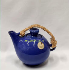 KUPITTAAN SAVI, Sininen teekannu, Design:Orvokki Laine,1950-luvulta ,Korkeus ilman kantta n.9,5 cm,1kpl,48�/kpl,( Tuote nro / Item #127KK )
