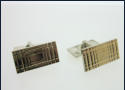 Hopeiset kalvosinnapit, Kupittaan kulta 1964, Finland, mitat n. 2cm x 1cm, 55�
