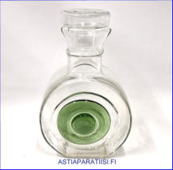 RIIHIM�EN LASI,Tippa karahvi,Design:Helena Tynell,Korkeus,n. 23 cm, ilman korkki,Korkeus korkin kanssa,n.25 cm,halkaisija,n.16 cm X11 cm,1kpl,295� ( Tuote nro / Item # 173K)