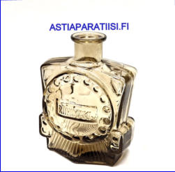 RIIHIM�EN LASI,Veturipullo ruskea v�ri,Design:Erkkitapio Siiroinen,1970-luku,Korkeus,n. 13,5 cm, halkaisija,n. 10 cm,1kpl,125� ( Tuote nro / Item # 198K)