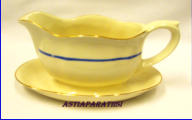ARABIA, Kastikekulho, sininen raitakoriste,  1949-1964-luku,n. 13,5 cm x 21,5cm x 10,5cm , 1kpl. 70�/kpl