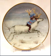 Zacharias Topelius sarjan sein�lautanen Nro 5, Sampo lappalainen, Design: Kaarina Kaila,Saksalaista posliinia, Schumann Arzberg Tradition seit 1881,halkaisija 19 cm,1 kpl,65�/kpl