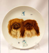 K�sinkoristeltu OY Anders Meder AB,kiinanpalatsi koirat,sein�lautanen,halkaisija n.19,5 cm,0 kpl,
