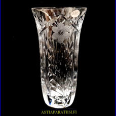 RIIHIM�EN LASI, kristallimaljakko,Korkeus,n. 25,5 cm,halkaisija,n. 13,5 cm,kaiverrus pohjassa ,1kpl,185� ( Tuote nro / Item #105KR )