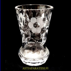 kristallimaljakko, kaiverrus ST � SM � 61,Korkeus,n. 13 cm,halkaisija,n. 8,3 cm,1kpl,55�/kpl ( Tuote nro / Item #123KR )
