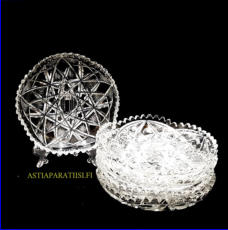 RIIHIM�EN LASI, Kristalli Tarjoilulautanen.halk. n. 15cm, 5kpl, 35�/kpl. ( Tuote nro / Item #131KR )