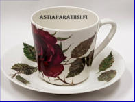 ARABIA, Ruusu kahvikuppi,Design:Anneli Qveflander, Ulla Procop�n D-malli,Kupin korkeus n. 6,7 cm, halkaisija n. 7 cm,Suunniteltu vuonna 1957-1969, 4kpl,46�/kpl,  ( Tuote nro 115 Q )