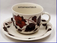 ARABIA, Tea for Two teekuppi,Design:Gunvor Olin-Gr�nqvist,Kupin korkeus n. 7,5 cm, halkaisija n. 9,3 cm,Suunniteltu vuonna 1975-1981, 9kpl,49�/kpl,  ( Tuote nro 116 Q )