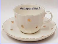 ARABIA,Hippu kahvikuppi,kullattu painokoriste,Kupin korkeus n.5,8 cm, halkaisija n. 7,4 cm, Suunniteltu vuonna 1960, 2 kpl, 28�/ kpl ( Tuote nro 286Q )