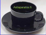 ARABIA, KILTA  teekuppi / kahvikuppi,musta v�ri, Design:Kaj Franck,Kupin korkeus n.6 cm, halkaisija n. 8,5 cm,  Suunniteltu vuonna 1948-1952, 13kpl , 24�/ kpl ( Tuote nro 306Q )