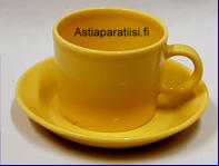 ARABIA,Teema teekuppi / kahvikuppi,vanha keltainen v�ri, Design:Kaj Franck,Kupin korkeus n.6,3 cm, halkaisija n. 8,2 cm,  Suunniteltu vuonna 1979-1980, 1kpl , 28�/ kpl ( Tuote nro 312Q )