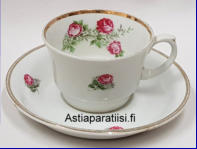 ARABIA,Pikkuruusu kahvikuppi,Design: Greta Lisa J�derholm-Snellmanin ,malli EP,Kupin korkeus n.5,5 cm, halkaisija n. 8 cm, v�h�isi� k�yt�n j�lki�, Suunniteltu vuonna 1949-1964, 4kpl , 22�/ kpl ( Tuote nro 315Q )