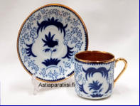 ARABIA, She-foo, (Sininen Lintu) mokkakuppi, Design:Greta-Liisa J�derholm-Snellman,Kupin korkeus n.5,8 cm, halkaisija n. 5,5 cm, Suunniteltu vuonna 1929-1964, 5 kpl , 42�/ kpl ( Tuote nro 316Q )