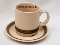 ARABIA,Kuusamo teekuppi , malli GB,Design:G�ran B�ck,Kupin korkeus n.8,6 cm, halkaisija n. 7,7 cm, Suunniteltu vuonna 1968 (malli), 1982 (koriste), 1kpl , 23�/ kpl ( Tuote nro 327Q )
