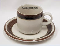 ARABIA,Karelia kahvikuppi, malli M,Design:Anja Jaatinen-Winquist,Kupin korkeus n.6 cm, halkaisija n. 6,5 cm, Suunniteltu vuonna 1975-1981. 3kpl , 18�/ kpl ( Tuote nro 330Q )